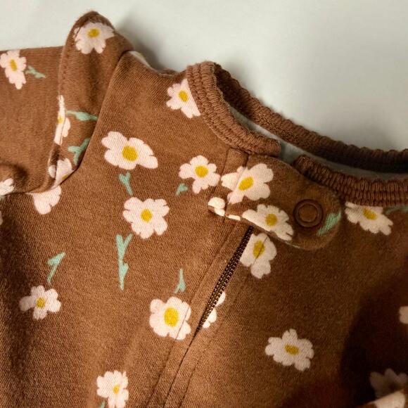 🌼 Carter's Floral 2 Way Zip Cotton Sleep & Play One Piece Baby Girl Newborn - Picture 2 of 6